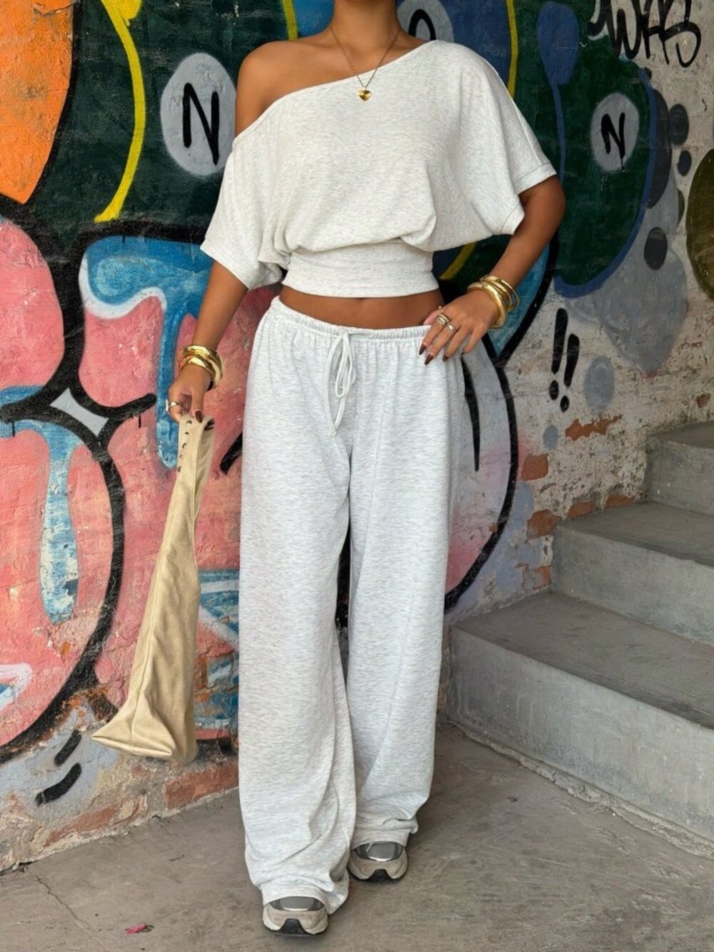 Grey Casual Women's Two-Piece Set - Picture 3 of 6